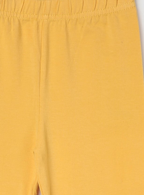 Girls Solid Full-Length Leggings
