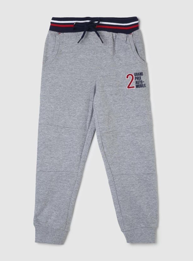 Boys Embroidered Full Length Joggers