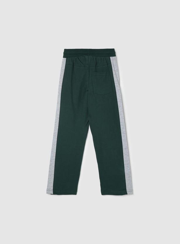 Boys Striped Full-Length Track Pants