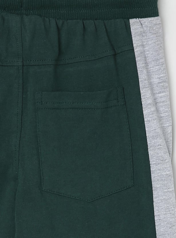 Boys Striped Full-Length Track Pants