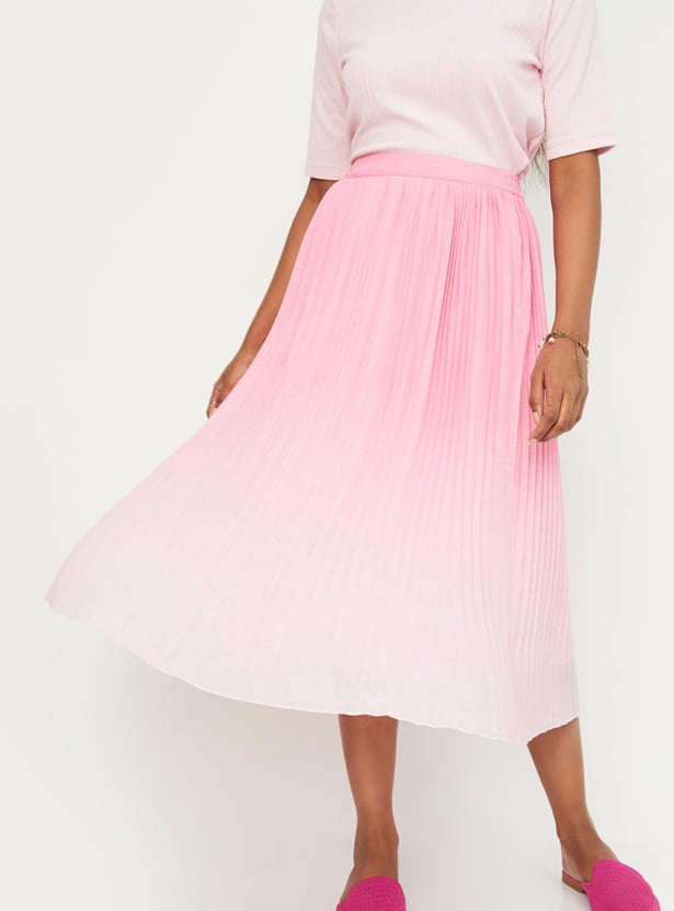 Women Ombre Pleated Skirt