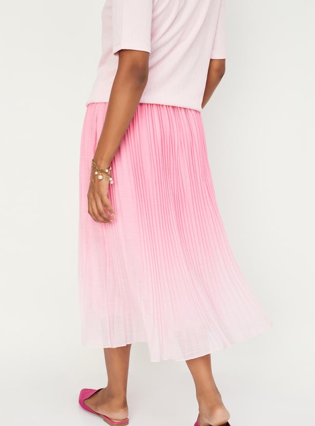 Women Ombre Pleated Skirt