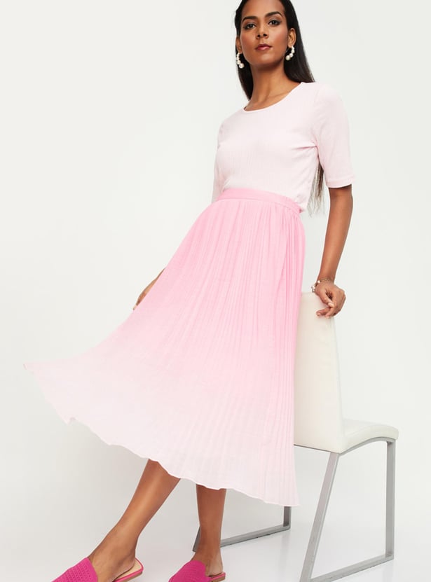 Women Ombre Pleated Skirt