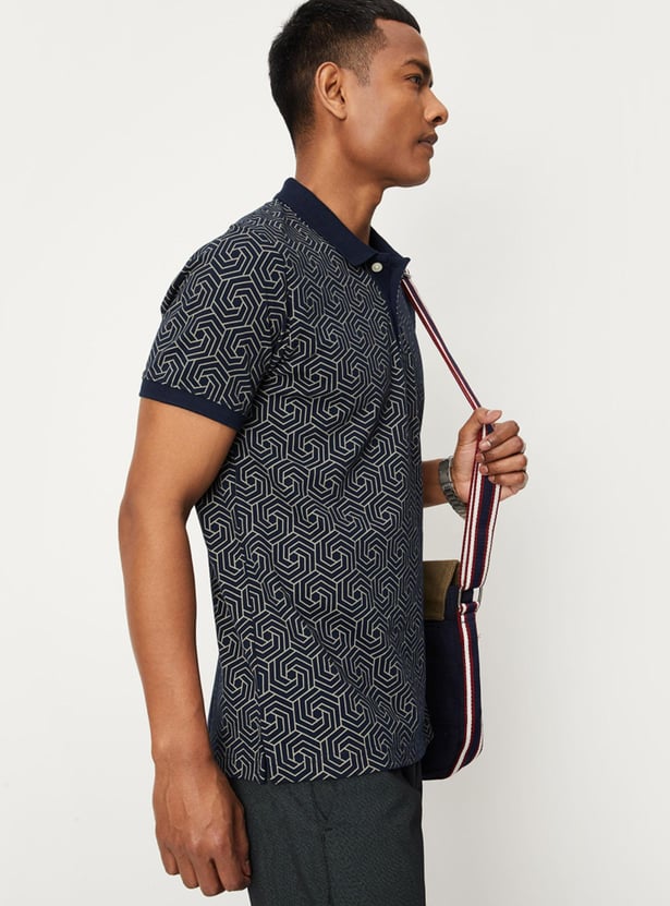 Men Printed Slim Fit Polo