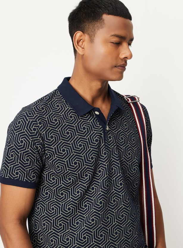 Men Printed Slim Fit Polo