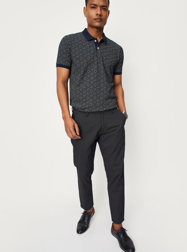 Men Printed Slim Fit Polo