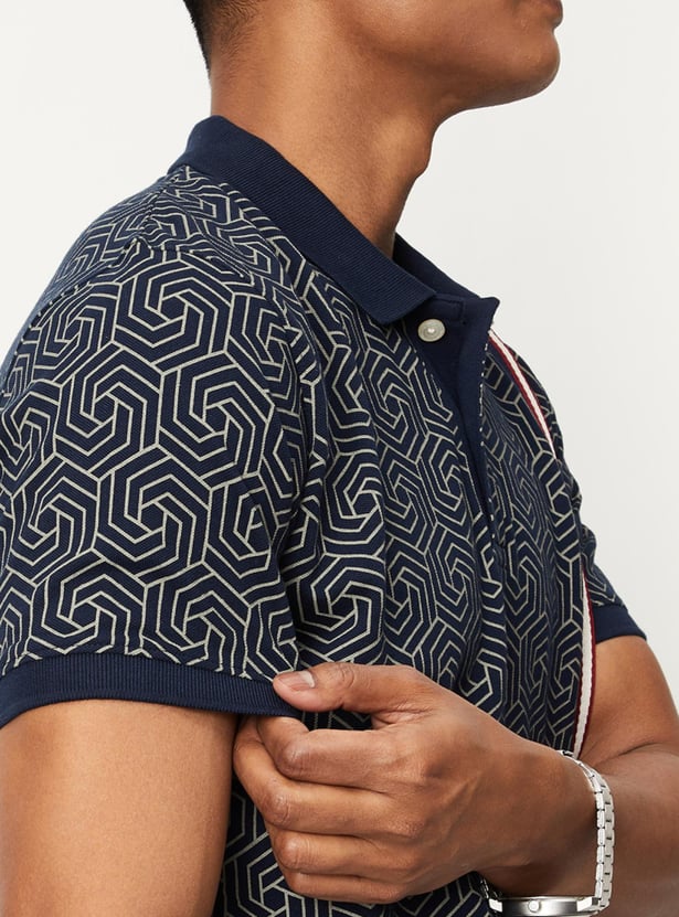 Men Printed Slim Fit Polo
