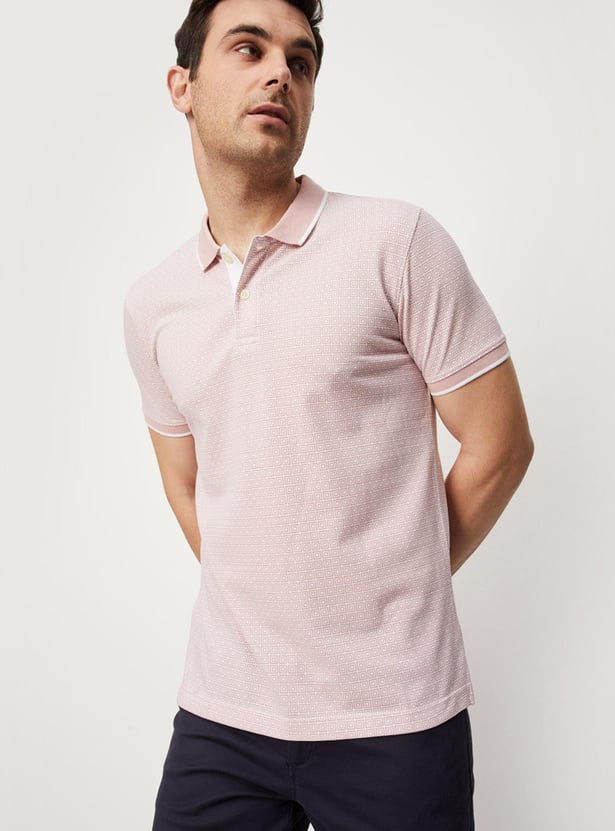 Men Printed Slim Fit Polo