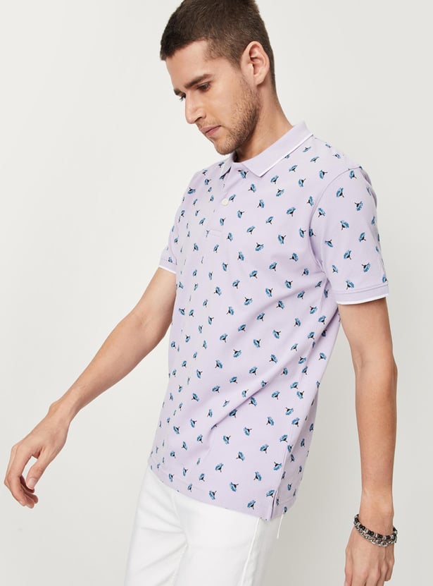 Men Printed Slim Fit Polo