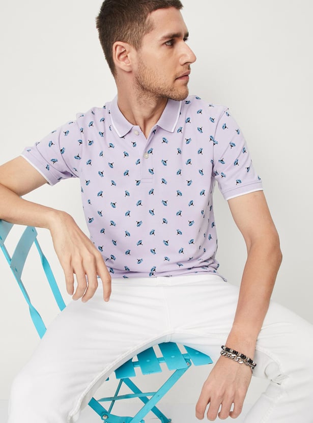 Men Printed Slim Fit Polo