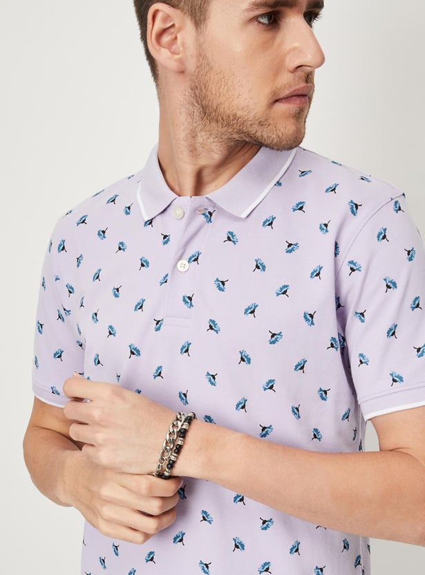 Men Printed Slim Fit Polo