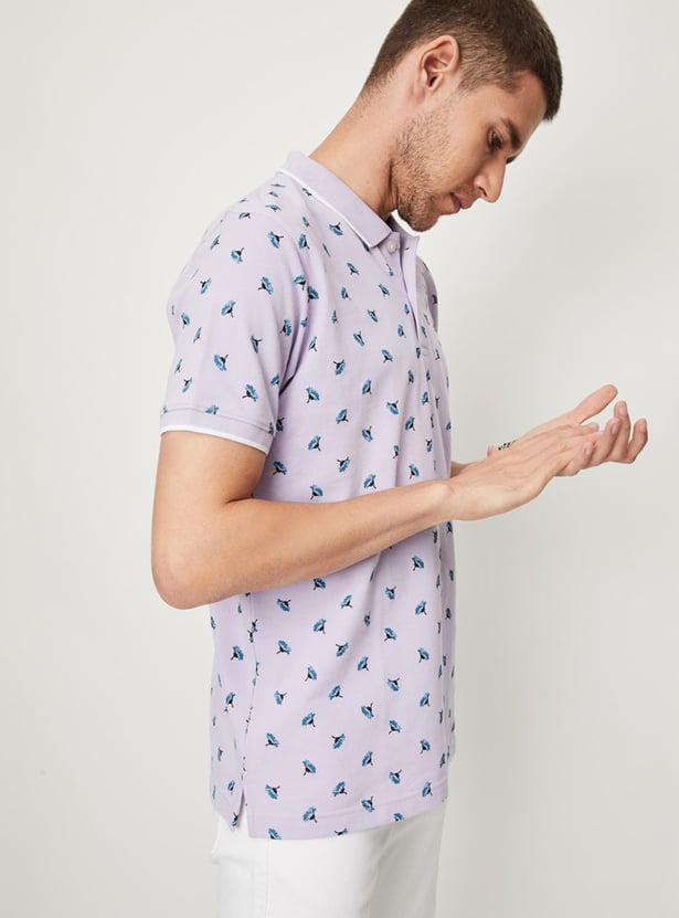 Men Printed Slim Fit Polo