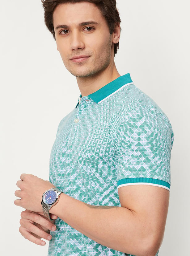 Men Printed Slim Fit Polo