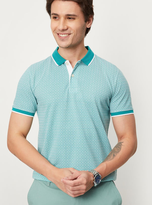 Men Printed Slim Fit Polo