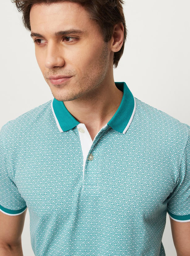 Men Printed Slim Fit Polo