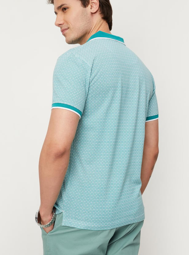 Men Printed Slim Fit Polo