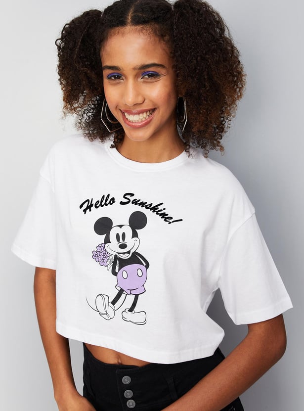 Women Disney Printed Crop T-shirt