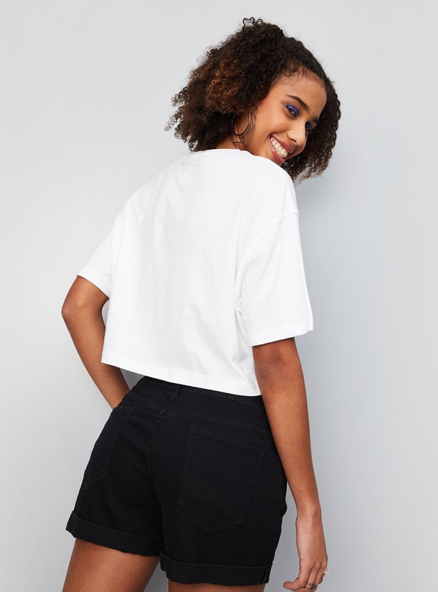 Women Disney Printed Crop T-shirt