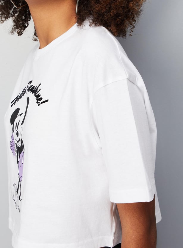 Women Disney Printed Crop T-shirt