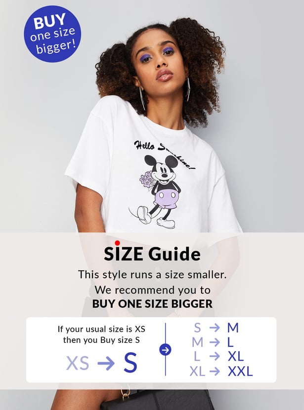 Women Disney Printed Crop T-shirt