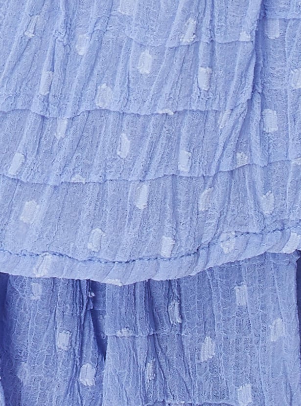 Women Textured Strappy Layered Top