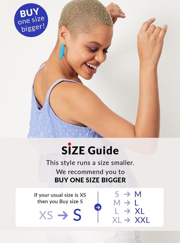 Women Textured Strappy Layered Top