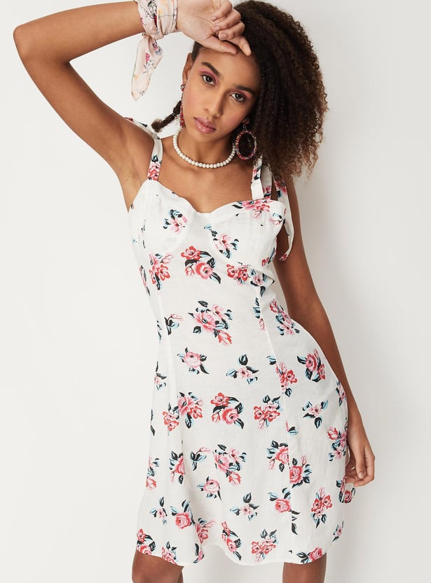 Women Floral Printed Strappy Dress