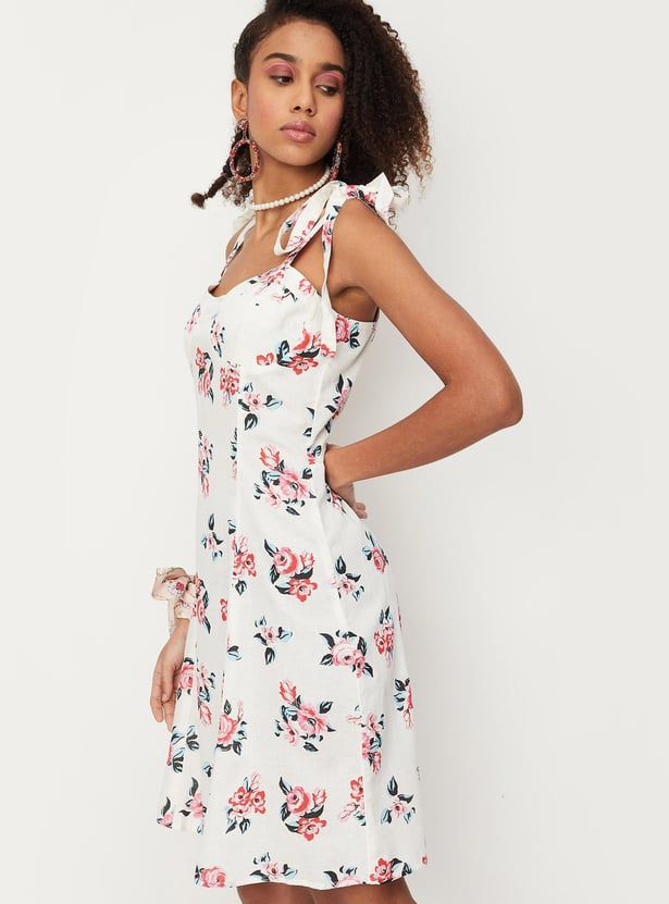 Women Floral Printed Strappy Dress