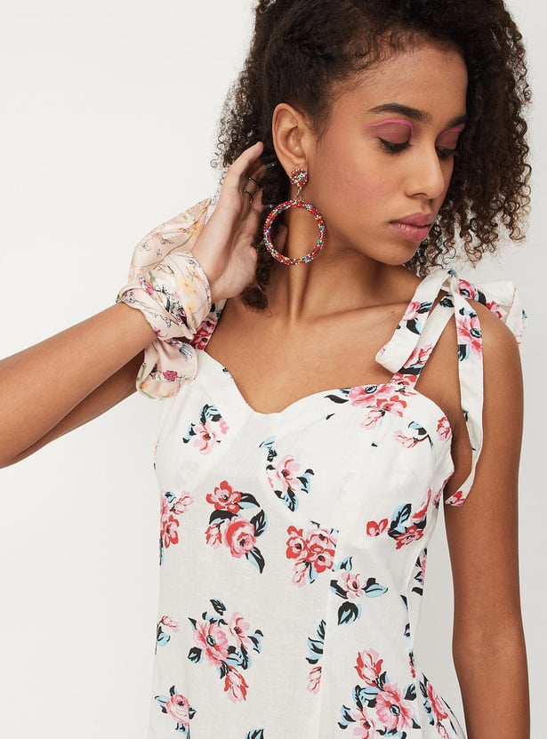 Women Floral Printed Strappy Dress