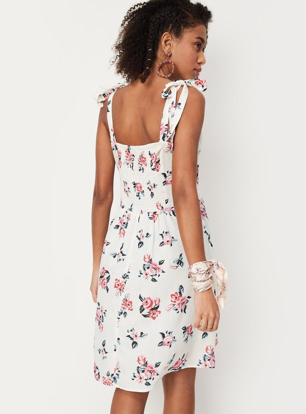 Women Floral Printed Strappy Dress