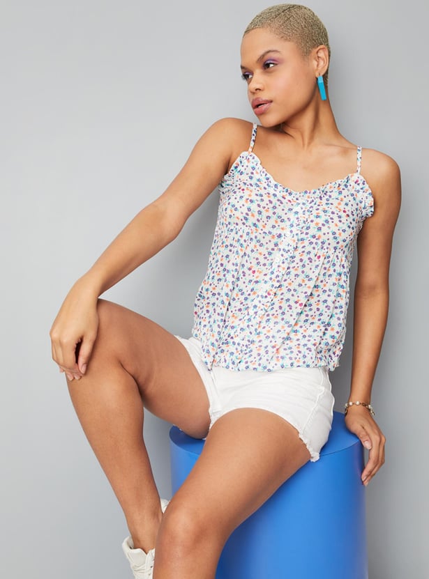Women Printed Strappy Casual Top