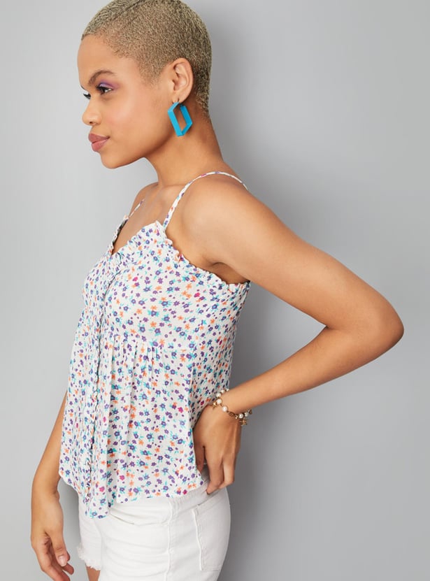 Women Printed Strappy Casual Top