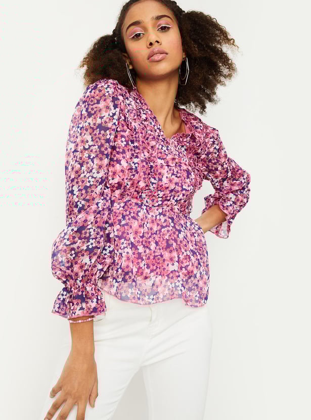 Women Floral Printed Chiffon Top