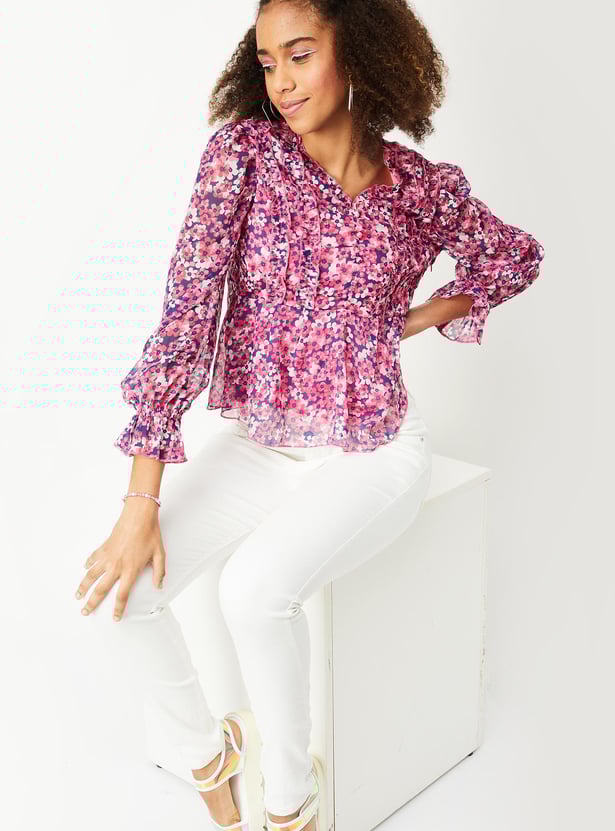 Women Floral Printed Chiffon Top