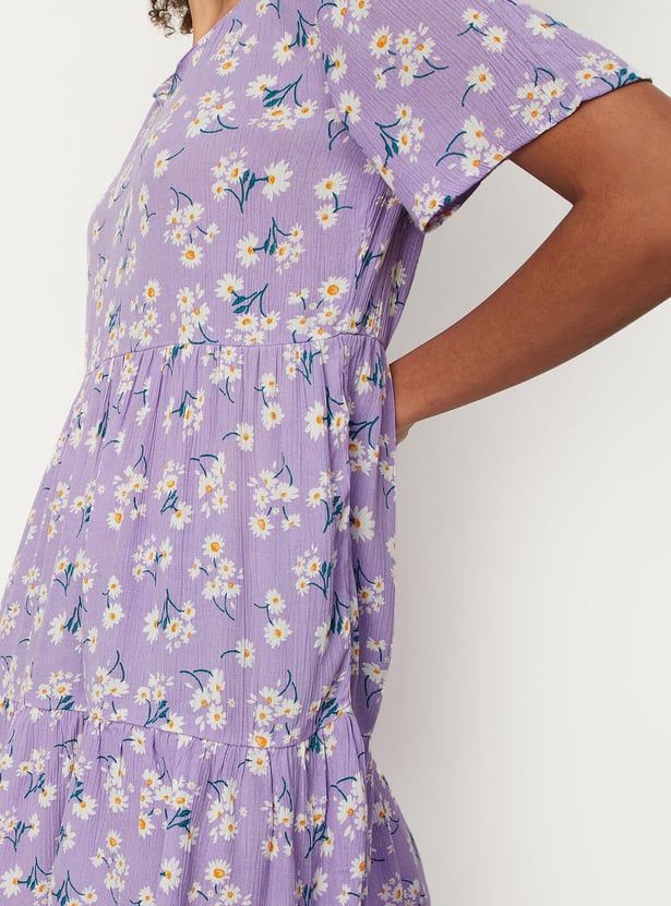 Women Floral Printed Mini Dress