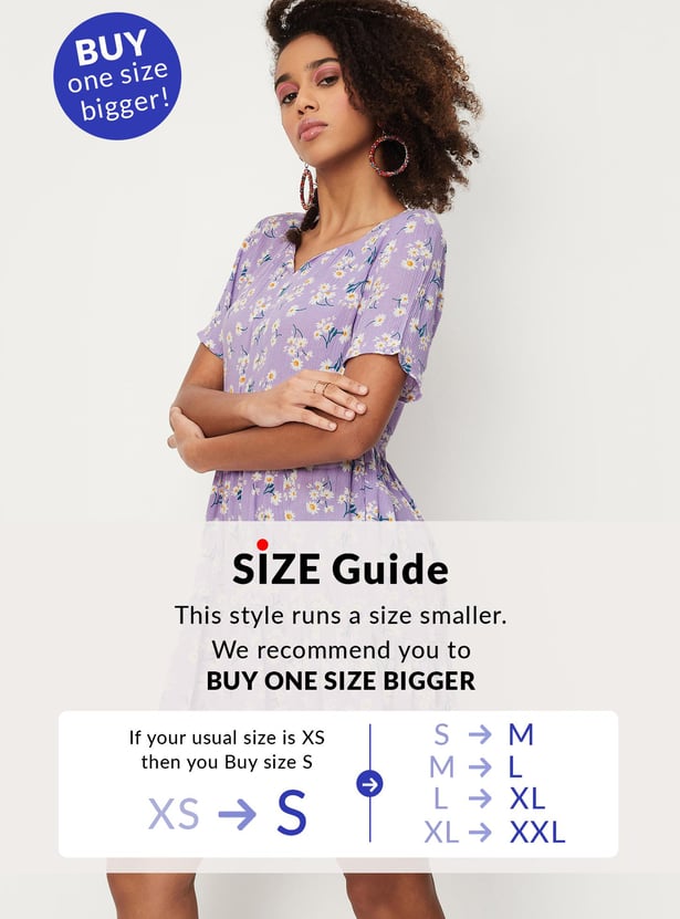 Women Floral Printed Mini Dress