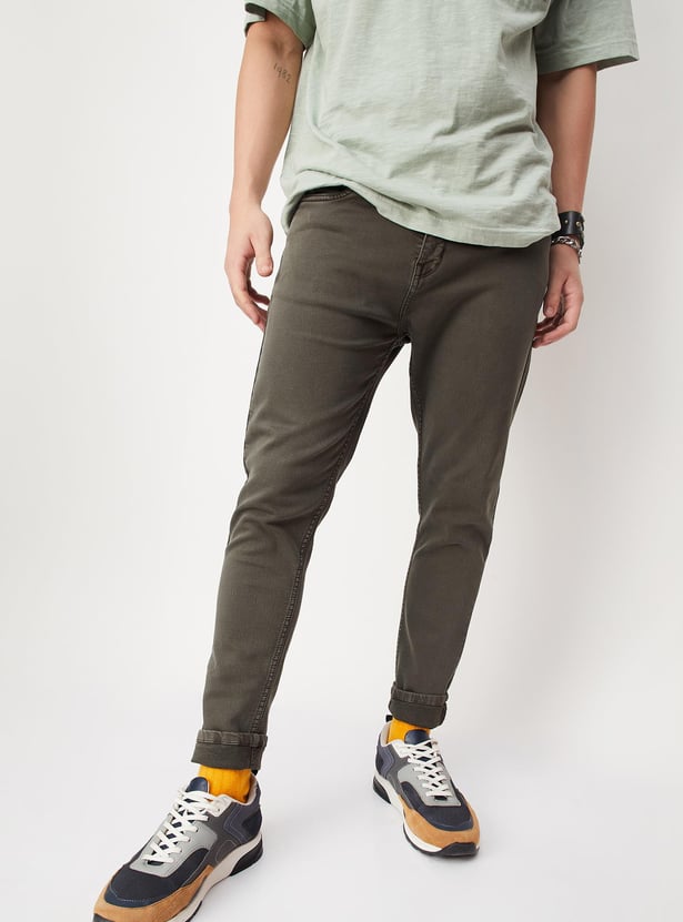 Men Coloured Carrot Fit Jeans