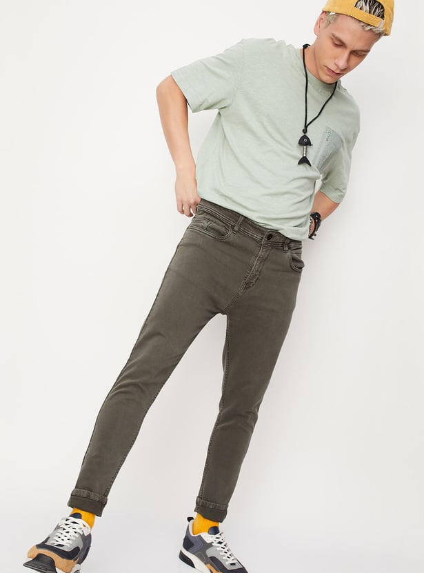 Men Coloured Carrot Fit Jeans