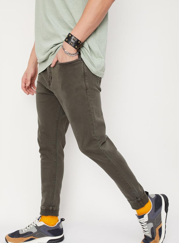 Men Coloured Carrot Fit Jeans