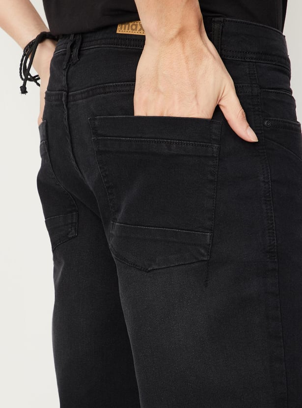 Men Solid Carrot Fit Jeans