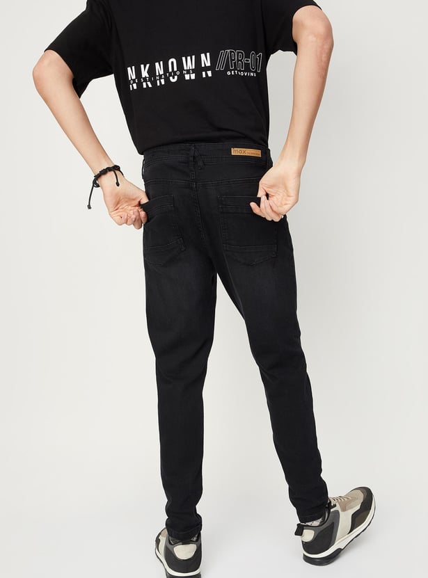 Men Solid Carrot Fit Jeans