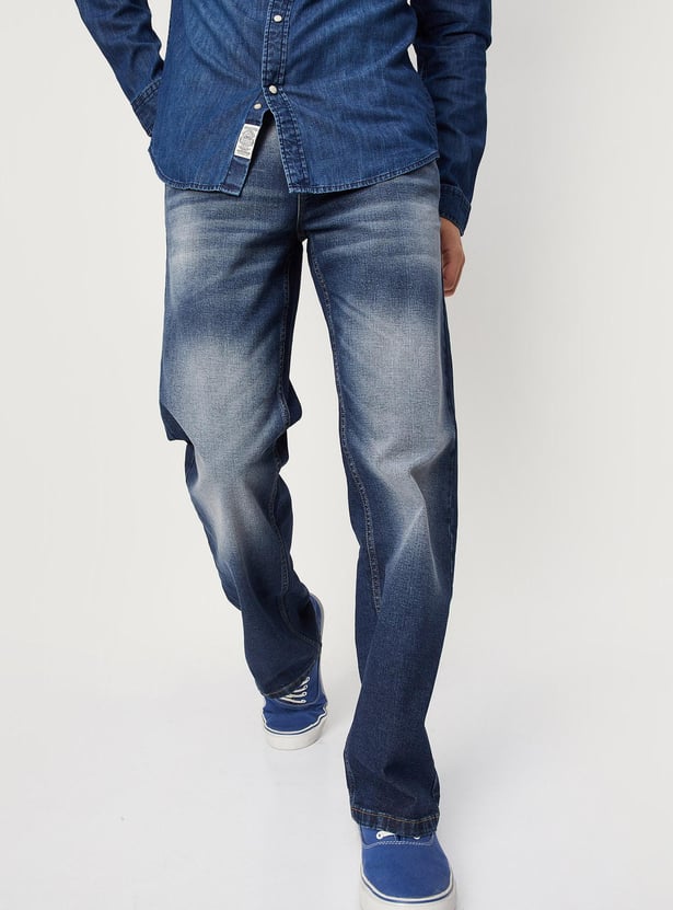 Men Washed Skinny Fit Jeans