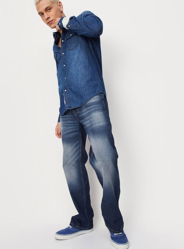 Men Washed Skinny Fit Jeans