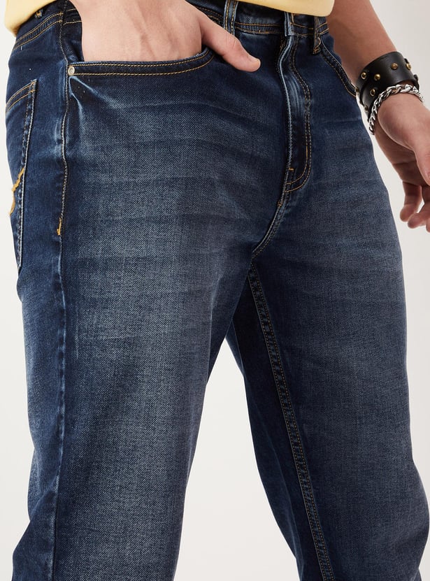 Men Washed Slim Fit Jeans