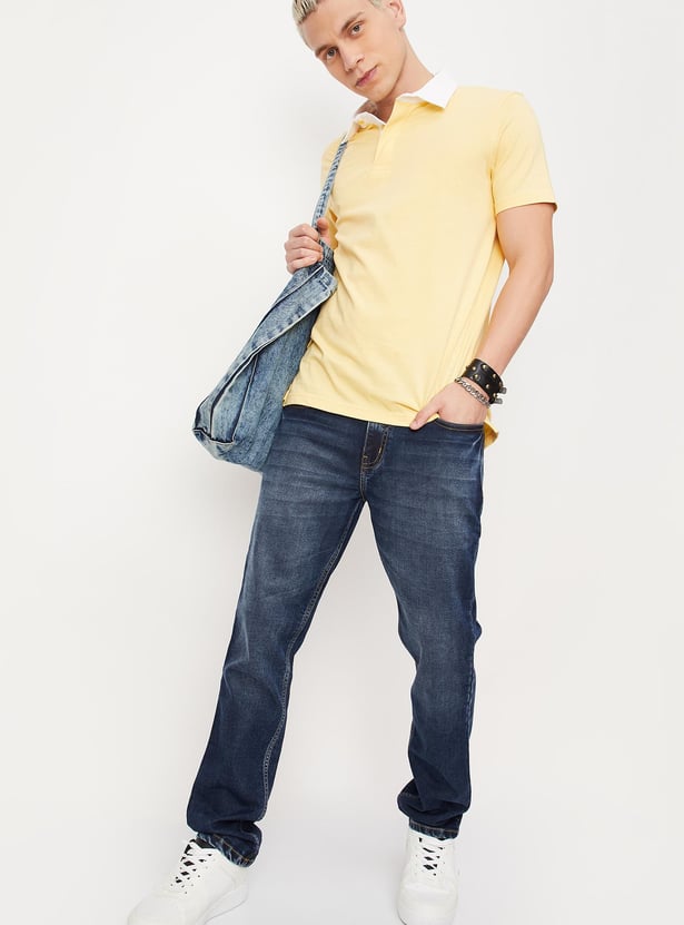 Men Washed Slim Fit Jeans