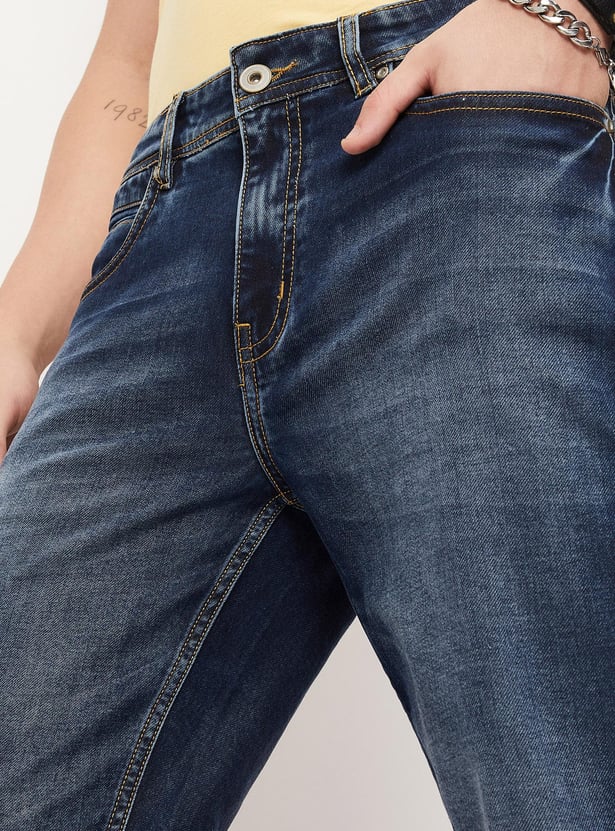 Men Washed Slim Fit Jeans