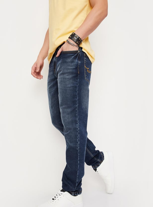 Men Washed Slim Fit Jeans