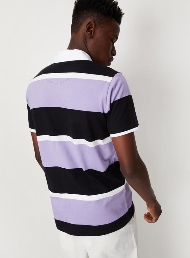 Men Striped Slim Fit Polo