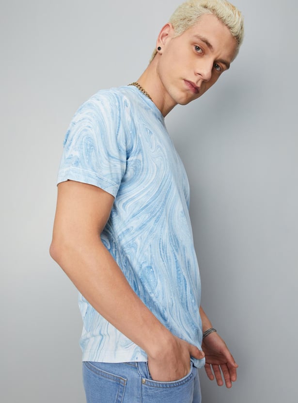Men Tie & Dye Slim Fit T-shirt