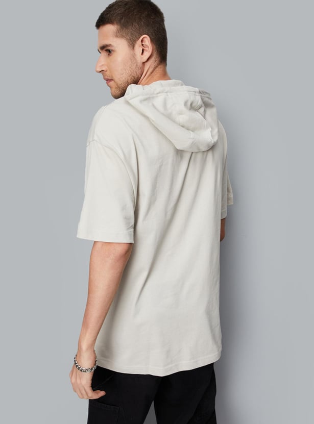 Men Oversized Hooded Graphic T-shirt